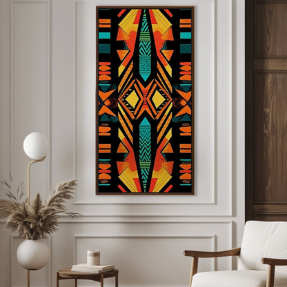 Tribal African Symmetrical Abstract Painting - Tribal Rhythms: Modern Color Explosion