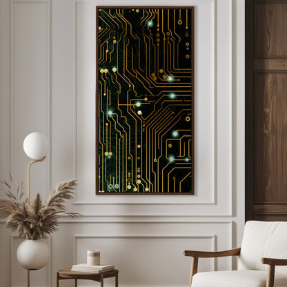 Impressionistic Circuit Board Painting - Electric Binary Fusion Circuits