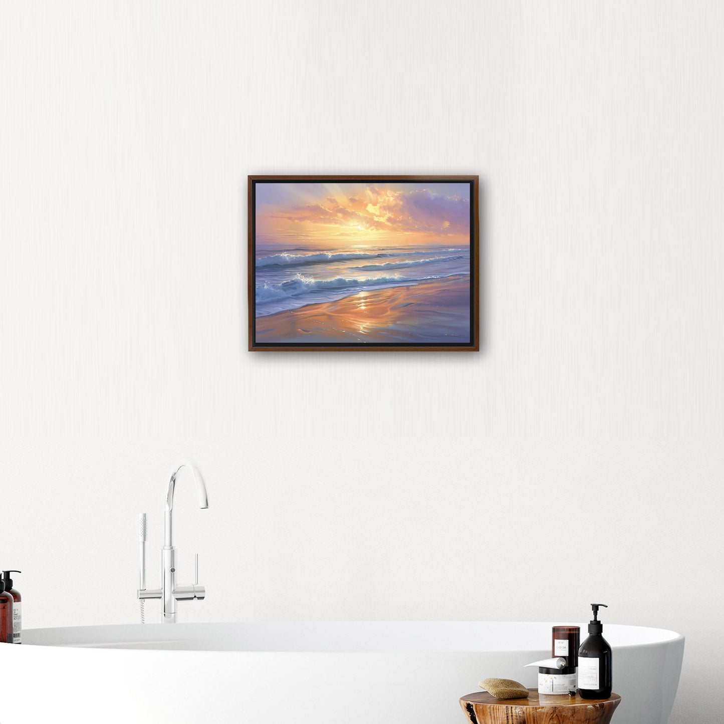 Tranquil coastal sunset - Golden Horizon