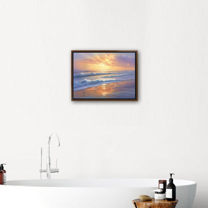 Tranquil coastal sunset - Golden Horizon