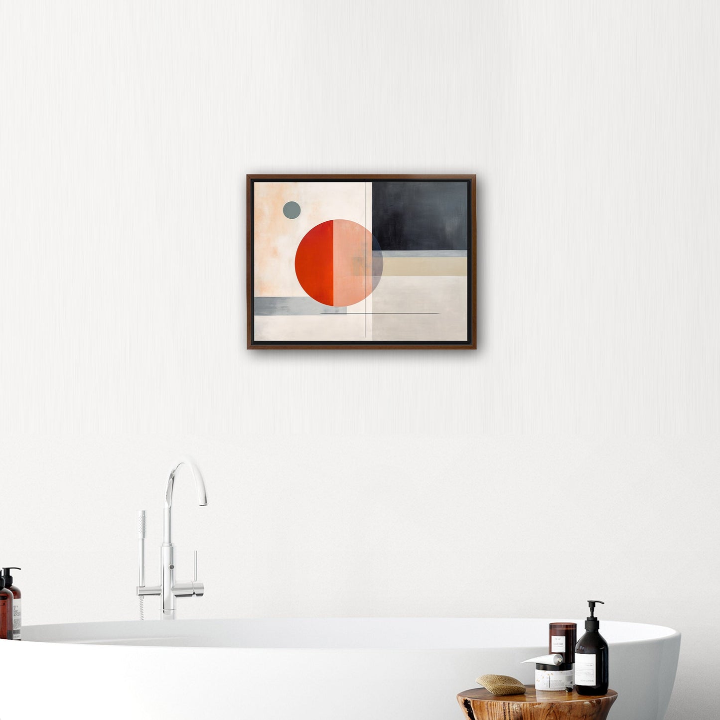 Geometric Minimal Abstract Shapes in Black, White and Red - Ethereal Whispers