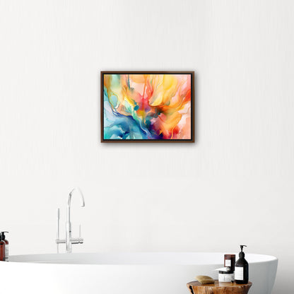 Watercolor Vibrant Multicolor Abstract - Flowing Color Symphony