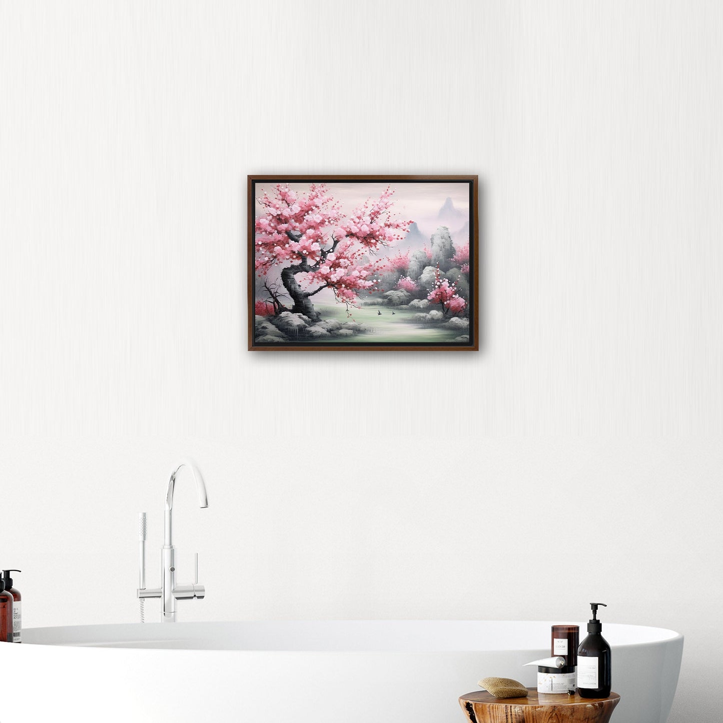 Asian Watercolor Botanical - Cherry Blossom Serenity