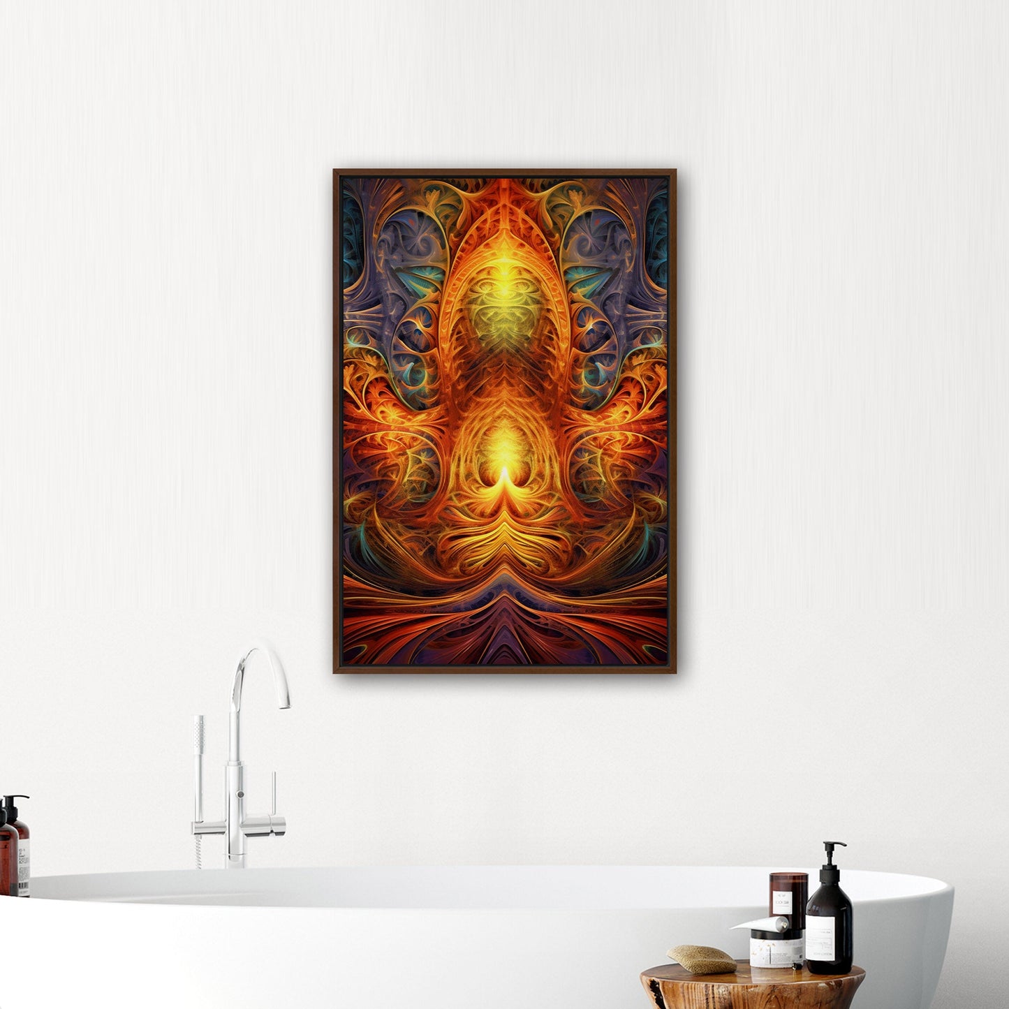 Symmetrical Fractal Painting - Vibrant Infinite Complexity