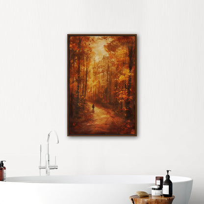 Autumn landscape in brown and orange - Ethereal Wanderer in Rembrandt's Autumn Forest