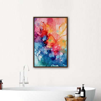 Vibrant Colorful Watercolor Splatters Abstract Painting - Spectrum of Creativity