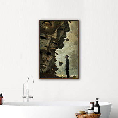 Wall art featuring man breaking through beliefs - Resilient Rebel