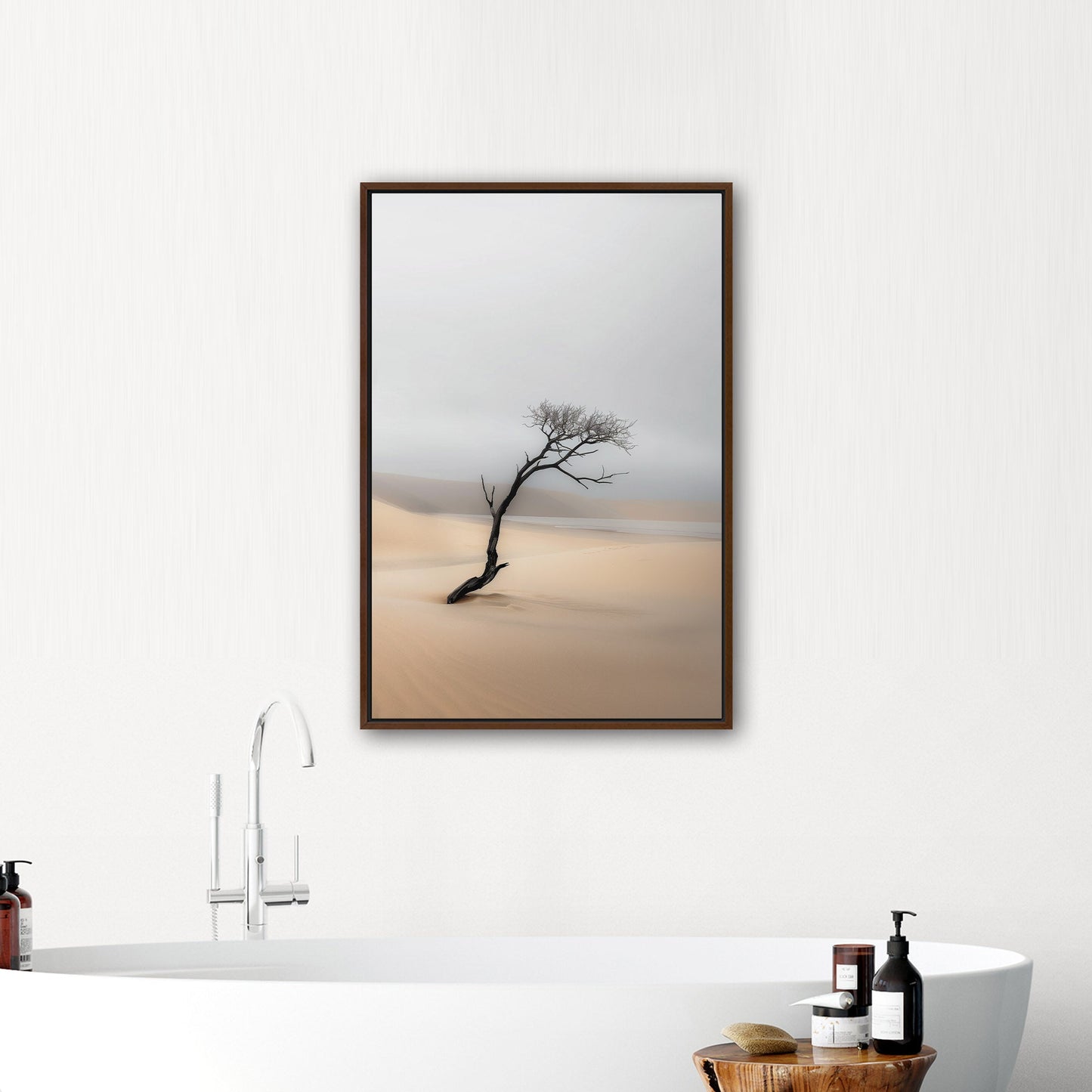 Solitary Photorealistic Tree in the Desert - Skeleton on the Desert Coast