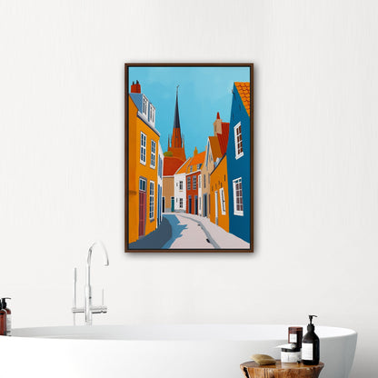 Sky-Blue and Amber Dutch landscape - Enduring Elegance