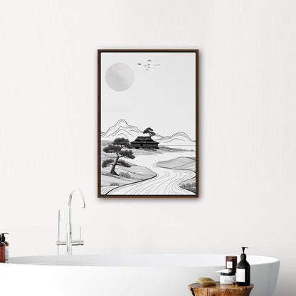 Chinese Landscape Ink Drawing - Ethereal Harmony of Eastern Lines