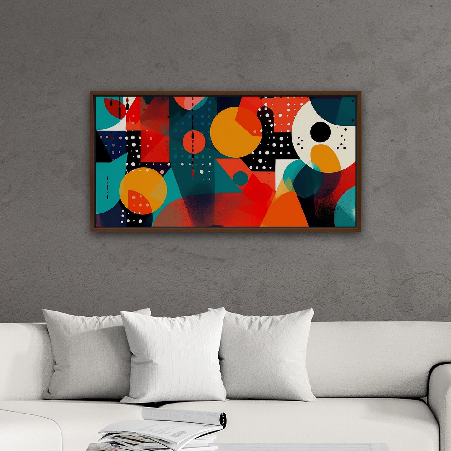 Colorful geometric abstract painting - Geometric Marvel