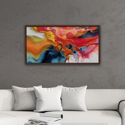 Vibrant Multicolor Oil Paint Abstract - Fluidity in Vibrant Color