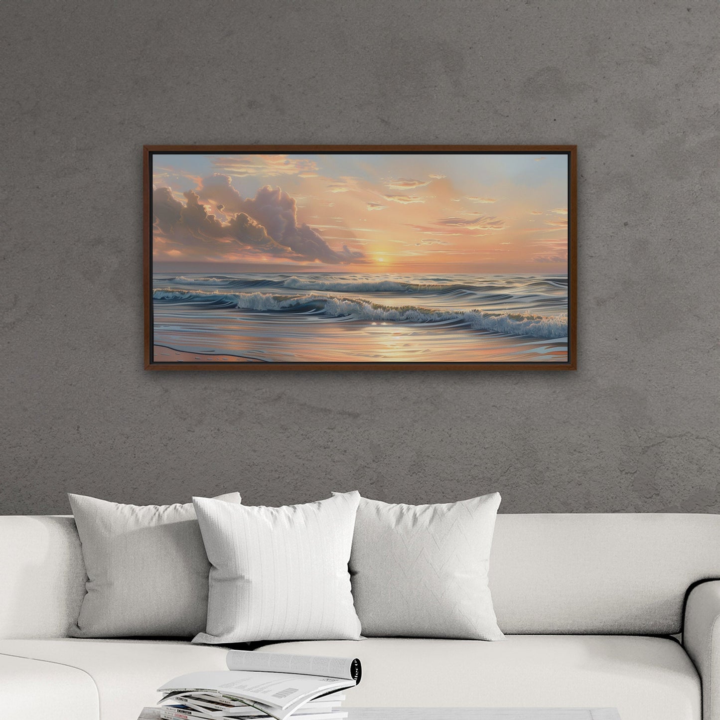 Coastal sunset serenity, pastel colors - Tranquil Reflections in Paradise