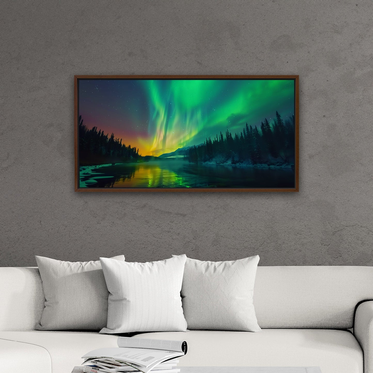 Aurora Borealis fills the sky - Ethereal Glow - Vibrant Dream