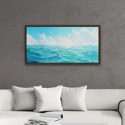 Tranquil ocean blues in minimalist design - Serenity Falls