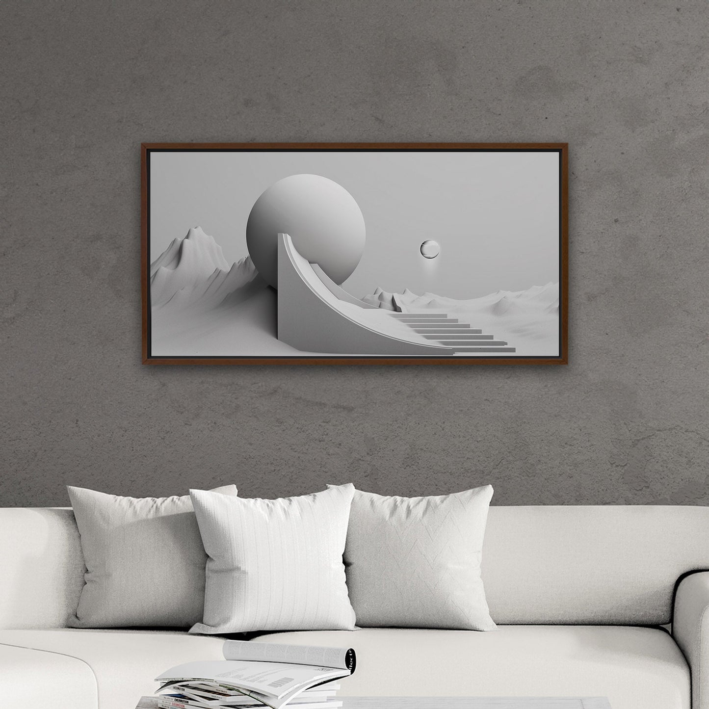 Minimal Monochrome Abstract Digital Render -  Sleek Elegance