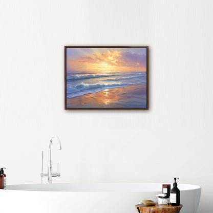 Tranquil coastal sunset - Golden Horizon