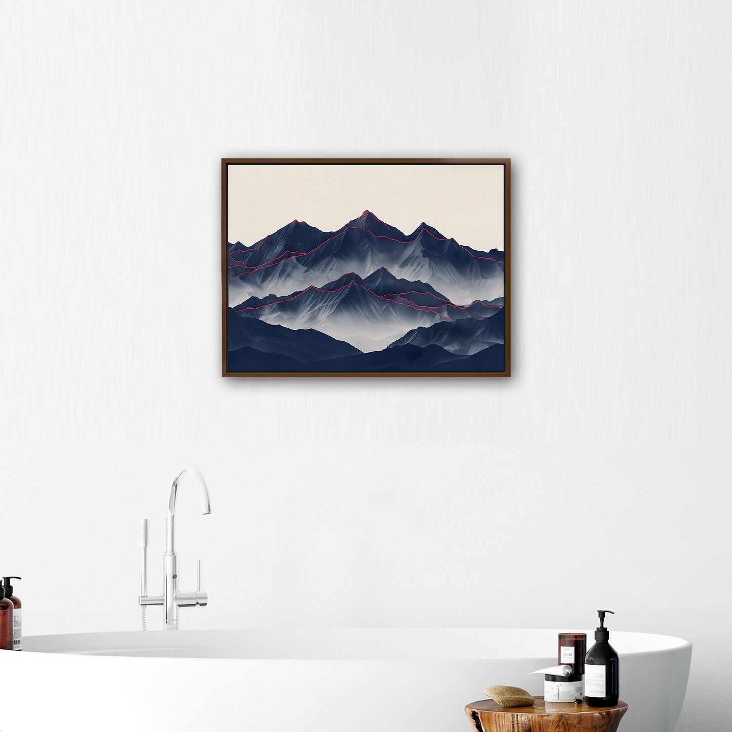 Electric Minimalist Mountain Range - Ethereal Serenity