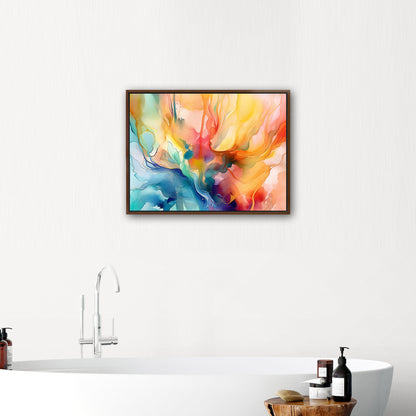 Watercolor Vibrant Multicolor Abstract - Flowing Color Symphony