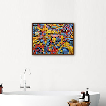 Vibrant, playful mosaic art with intricate details - Whimsical Energy Escape