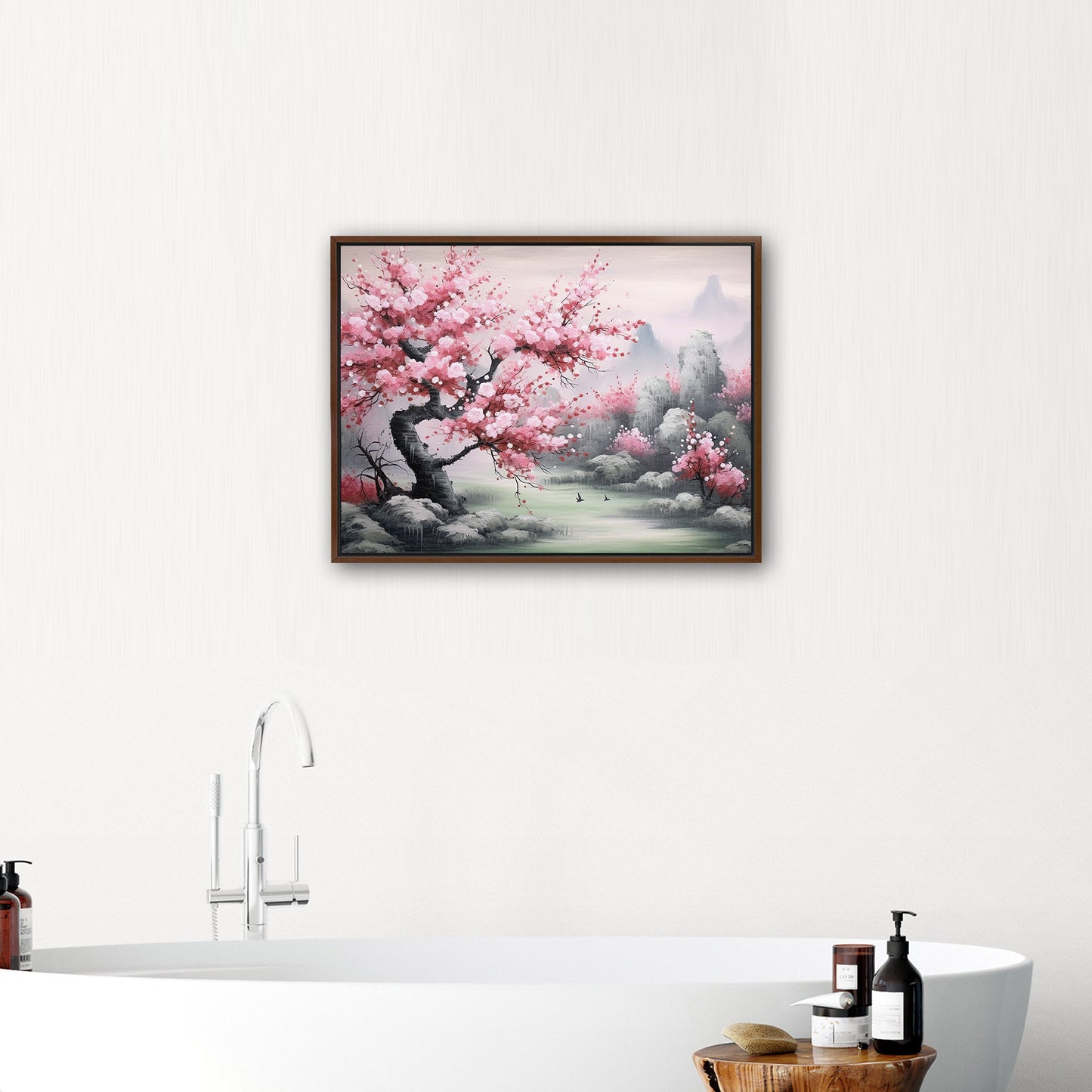 Asian Watercolor Botanical - Cherry Blossom Serenity