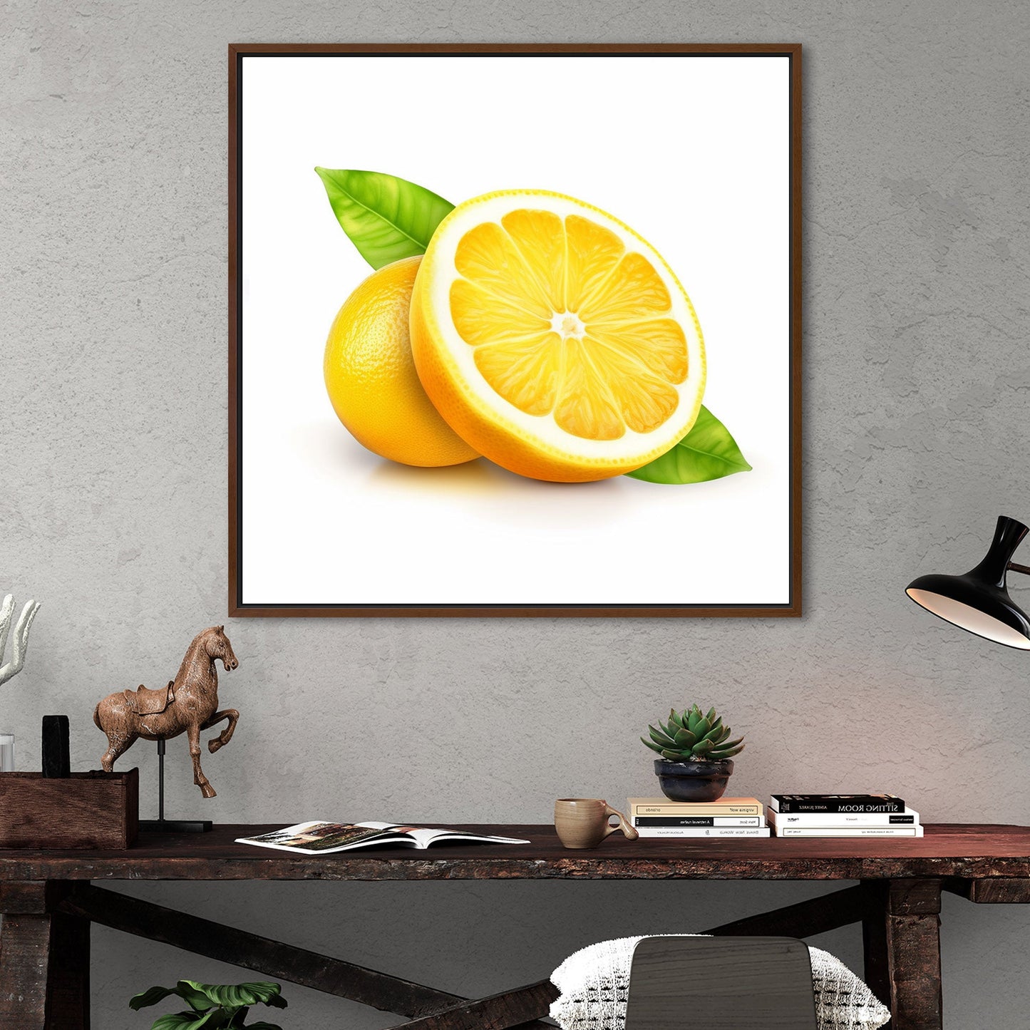 Still Life of Cut Open Lemon on White Background - Sour Citrus Summer Delight