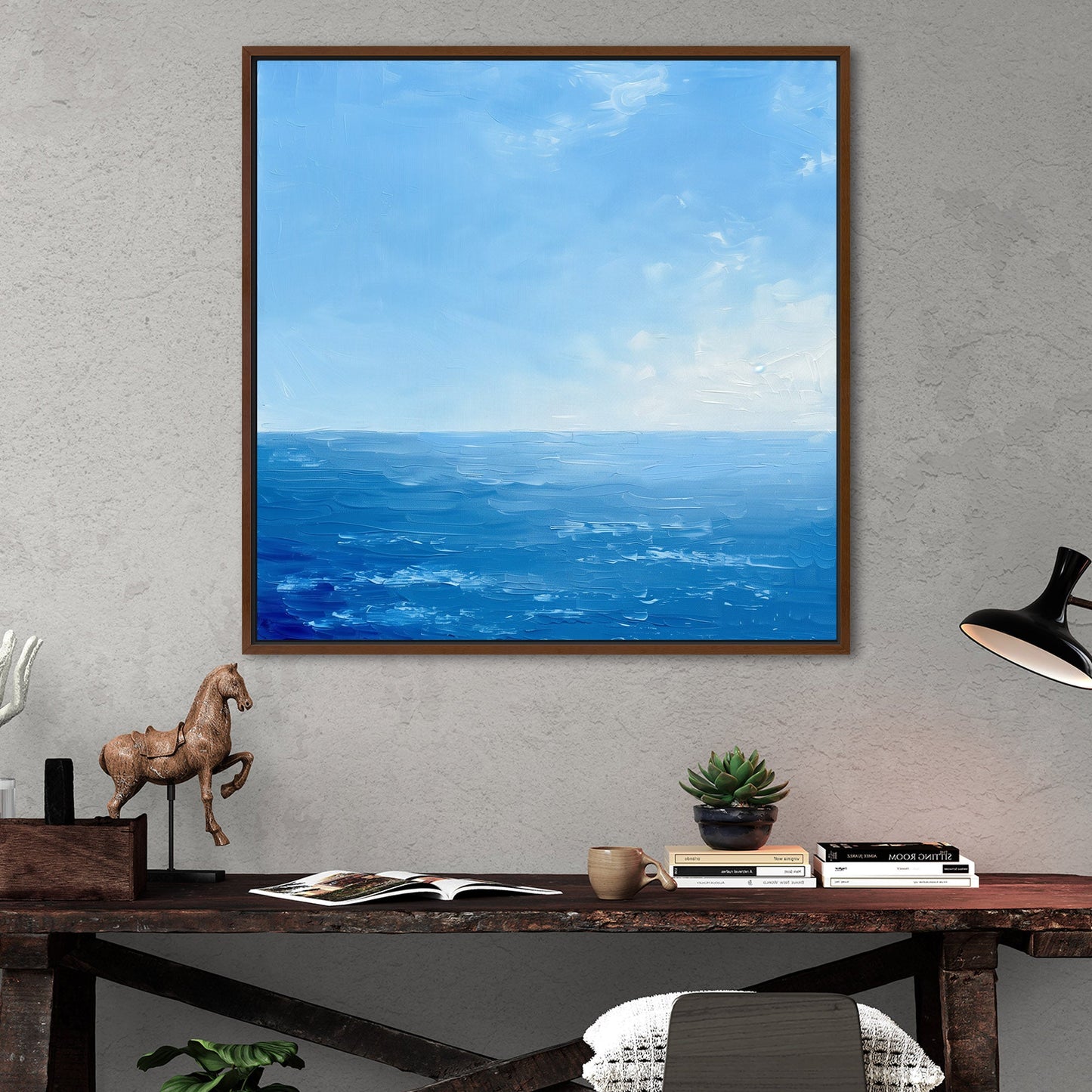 Tranquil ocean and blue skies - Ethereal Horizon