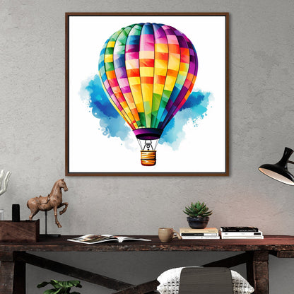 Hot Air Balloon Watercolor for Child's Room - Adventure Awaits