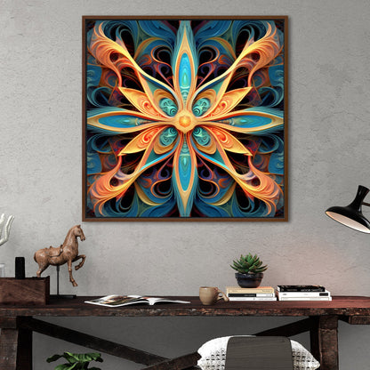 3D fractal symmetrical abstract painting - Enigmatic Recursive Symphony