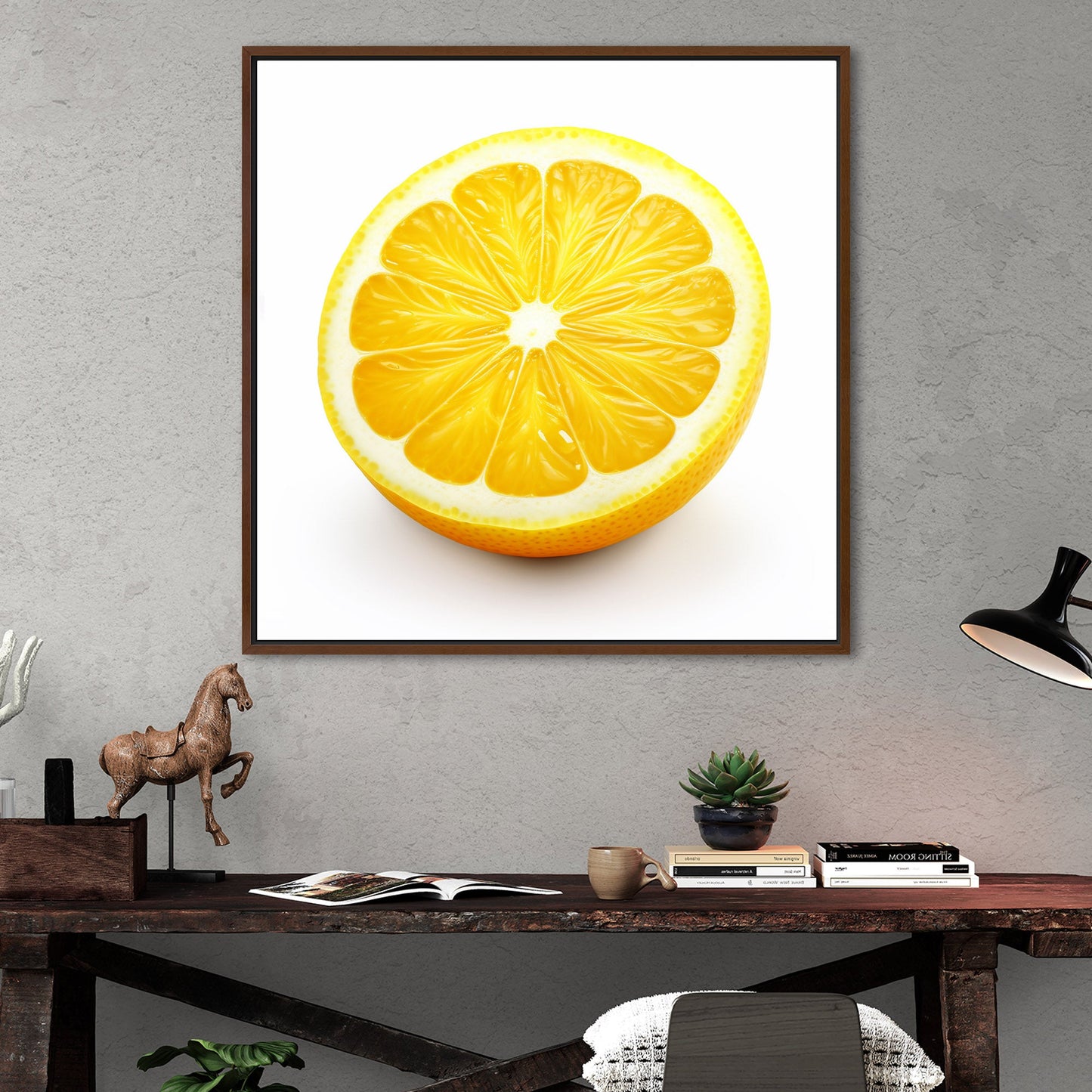 Still Life of a Lemon on White Background - Zesty Summer Citrus Slice