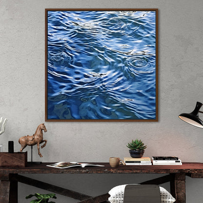 Tranquil blue water ripples in cubist masterpiece - Serene Dimensions