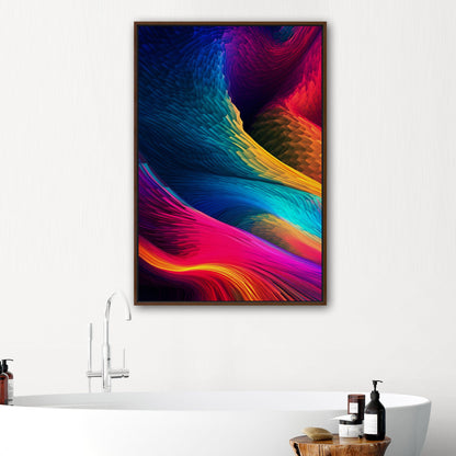 Colorful Digital Art Render - Electric Rainbow Ripples