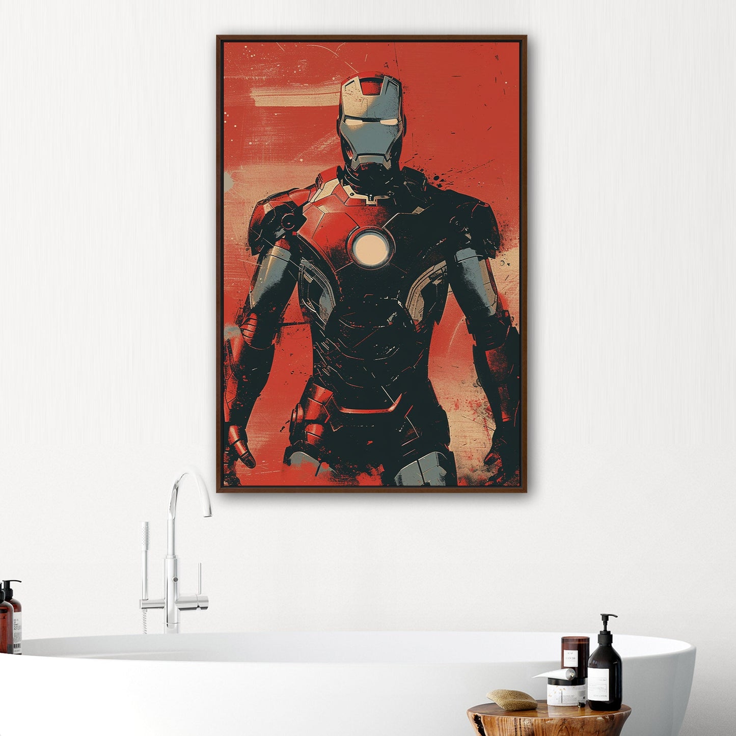 Print Style Artwork of Iron Man - Halftone Heroic Hues