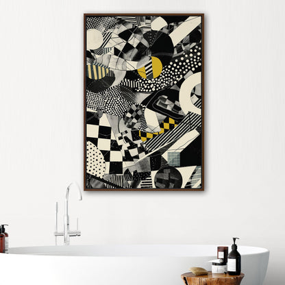 Black and White Geometric Abstract Painting - Cosmic Chaos