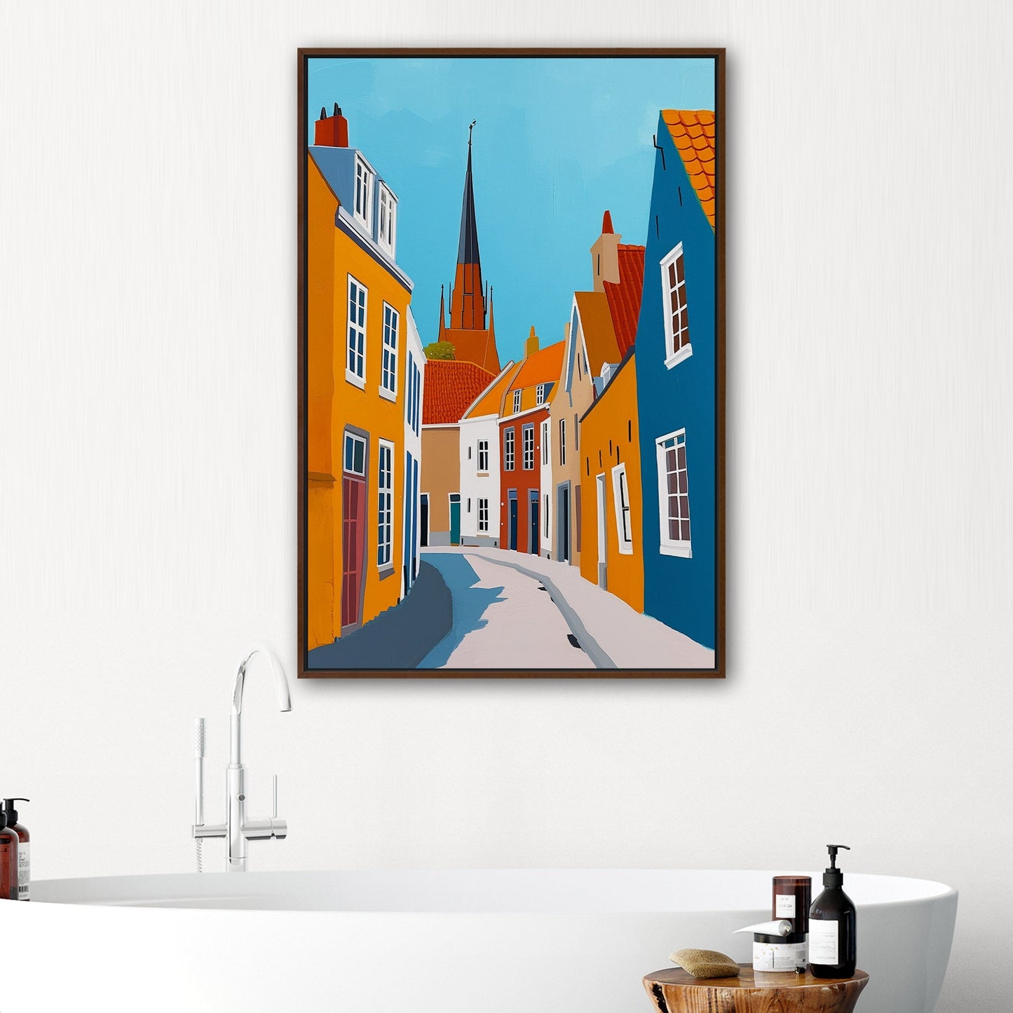 Sky-Blue and Amber Dutch landscape - Enduring Elegance