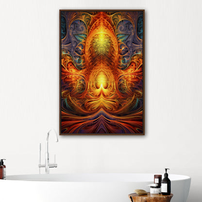 Symmetrical Fractal Painting - Vibrant Infinite Complexity