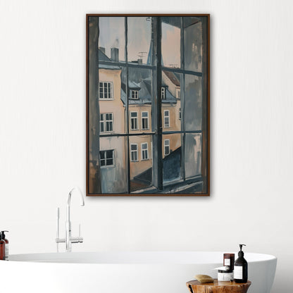 Impressionist View Out of a Window in a European City - Pastel Cityscape Dreams