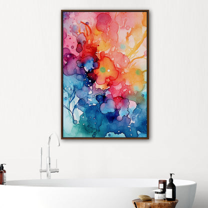 Vibrant Colorful Watercolor Splatters Abstract Painting - Spectrum of Creativity