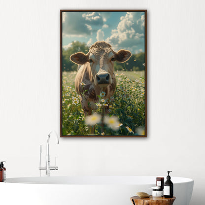 Photorealistic Cow in Pasture Portrait - Cow Serenity