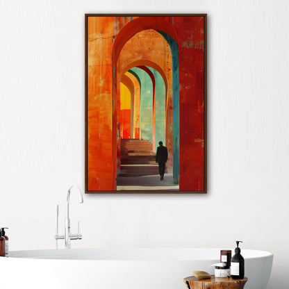 Impressionistic Painting of Archwayed Steps - Maze of Old