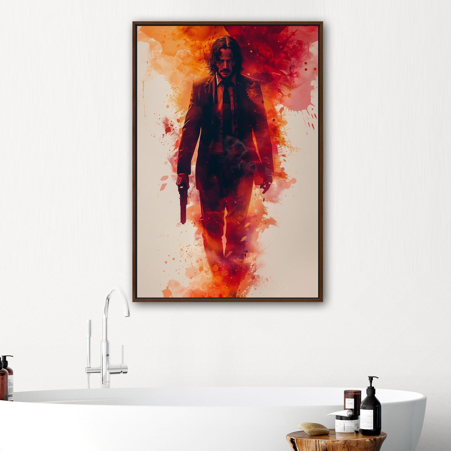 John Wick Stylized Portrait - John Wick: Splattered Silhouette