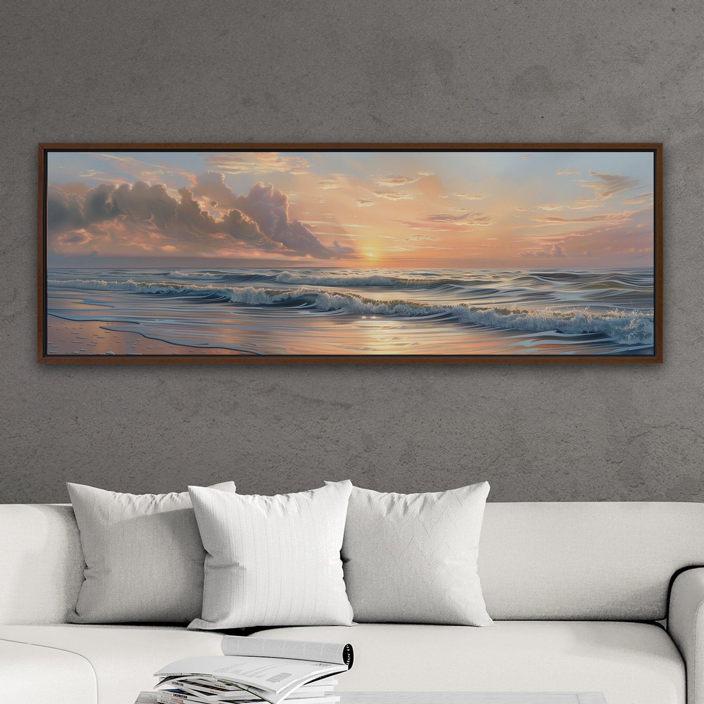 Coastal sunset serenity, pastel colors - Tranquil Reflections in Paradise