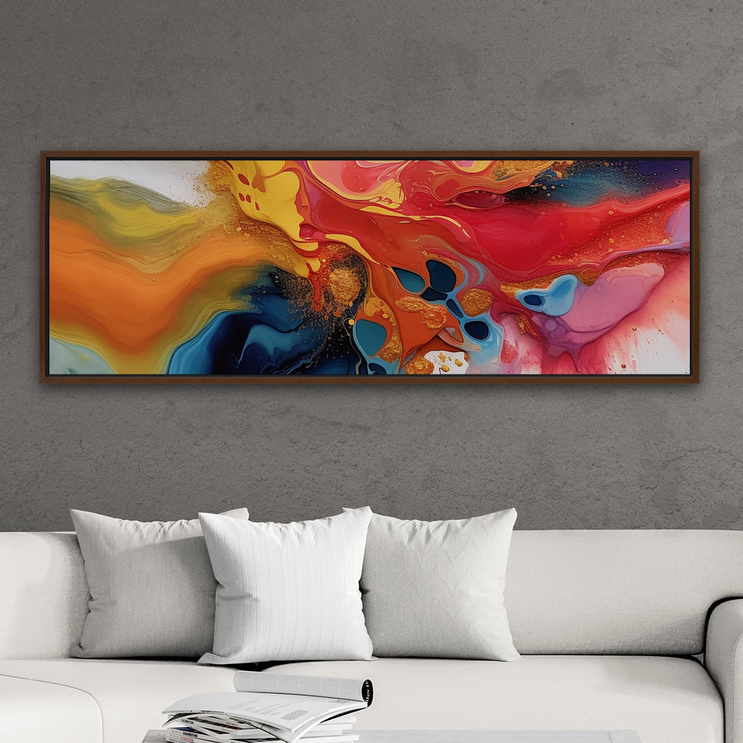 Vibrant Multicolor Oil Paint Abstract - Fluidity in Vibrant Color