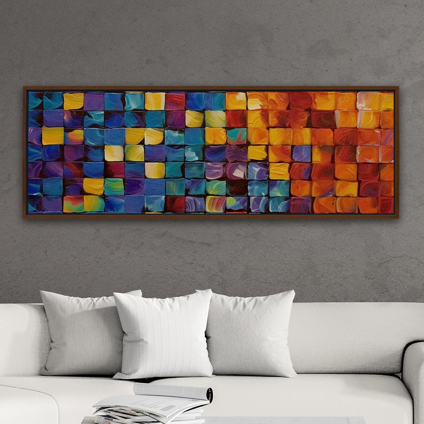 Colorful abstract squares textured painting - Formation Function