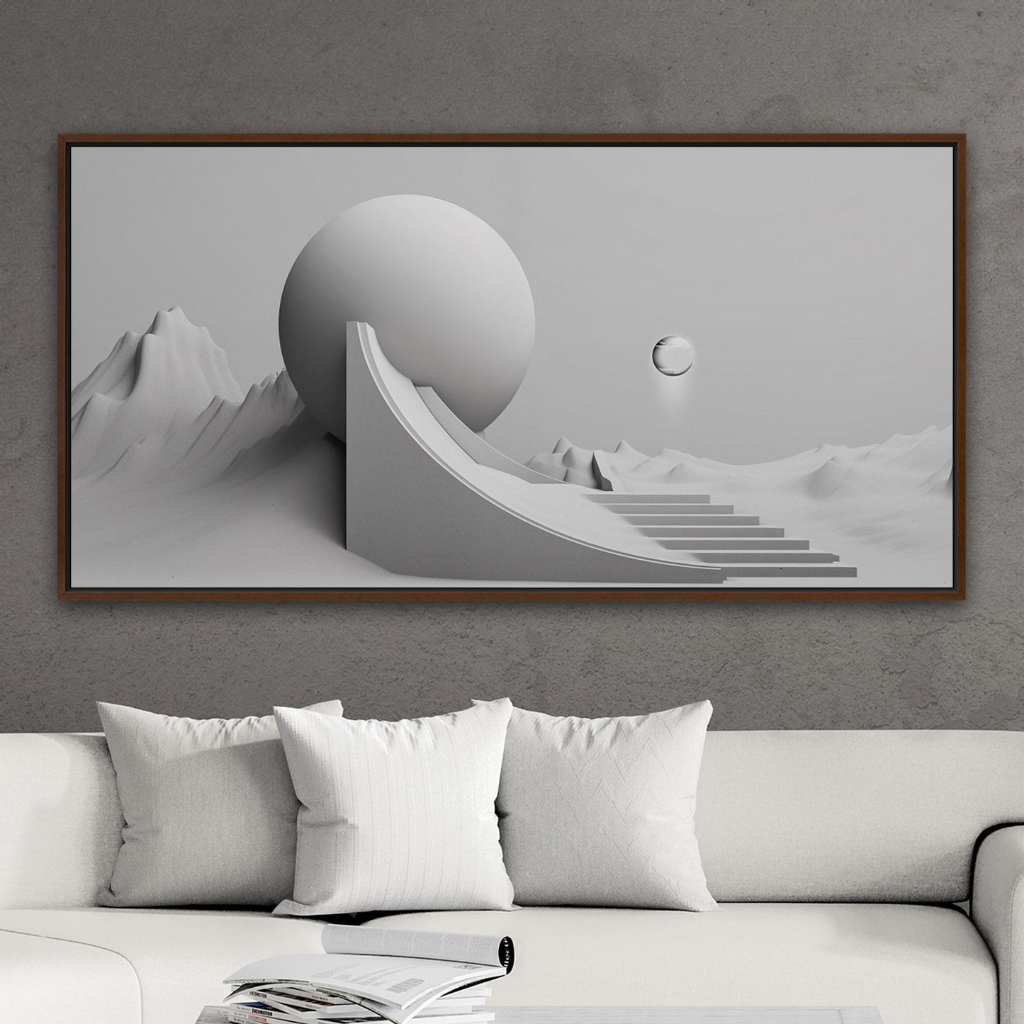 Minimal Monochrome Abstract Digital Render -  Sleek Elegance