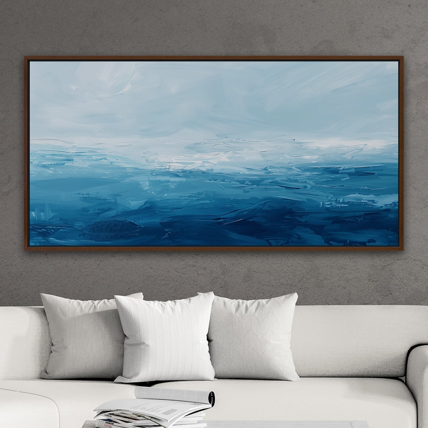 Abstract blue ocean brush strokes - Enigma