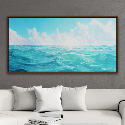 Tranquil ocean blues in minimalist design - Serenity Falls