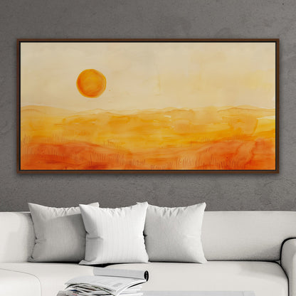 Tranquil desert vista in watercolor - Sunset Serenity