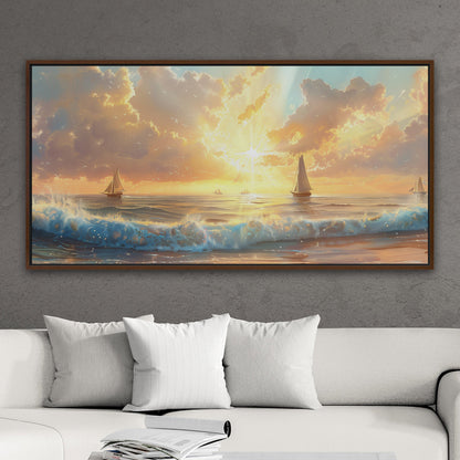 Tranquil coastal paradise, serene landscape, vibrant colors - Modern Coastal Serenity - Oasis