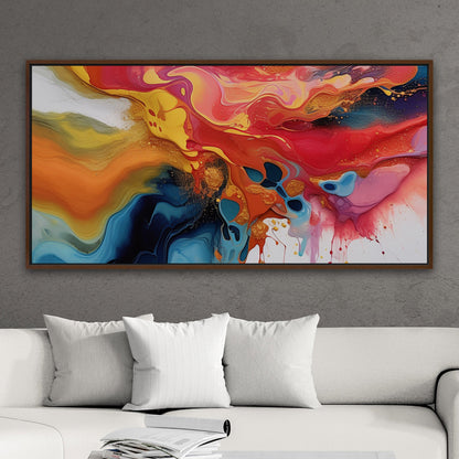 Vibrant Multicolor Oil Paint Abstract - Fluidity in Vibrant Color